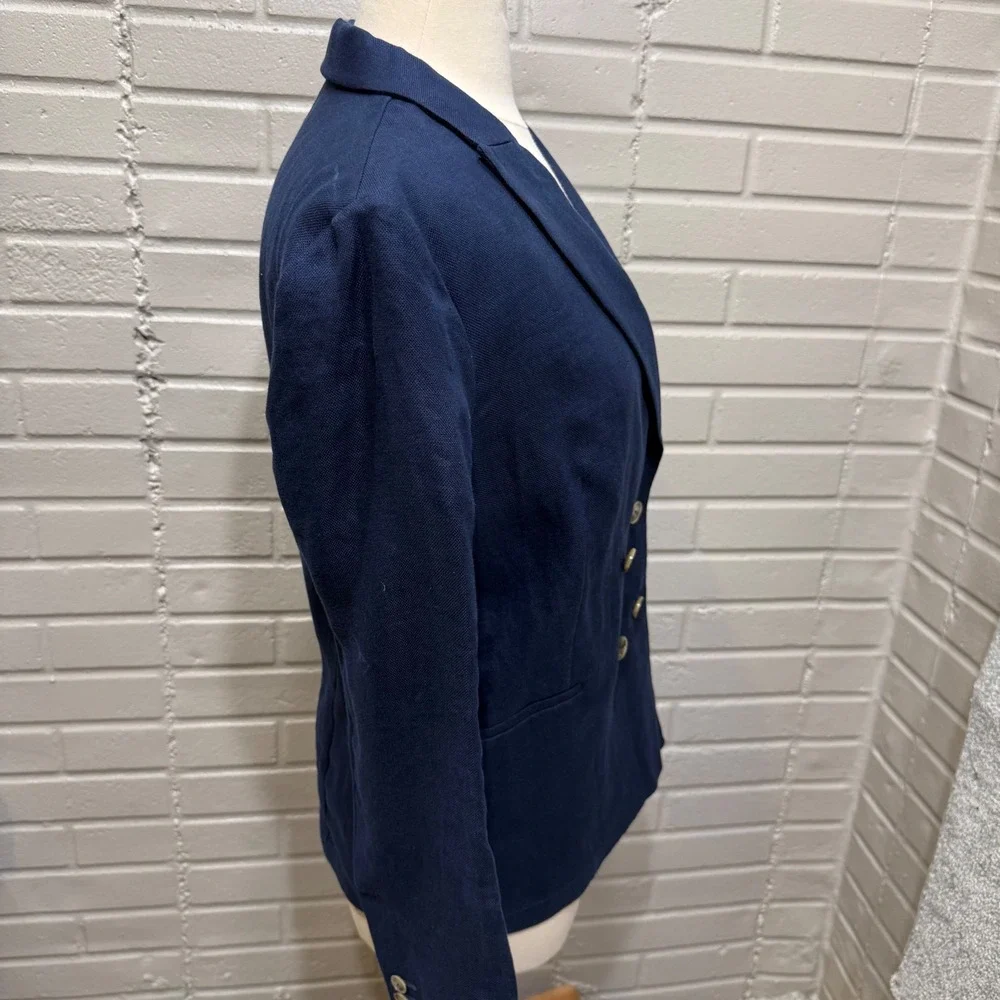 J McLaughlin Ressie Jacket Navy Double Breasted Blazer NWT Sz 8 Old Money Preppy - Picture 5 of 16